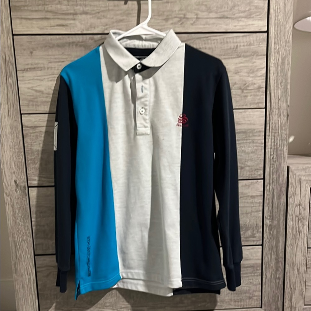 Colorblock Long Sleeve Polo Shirt